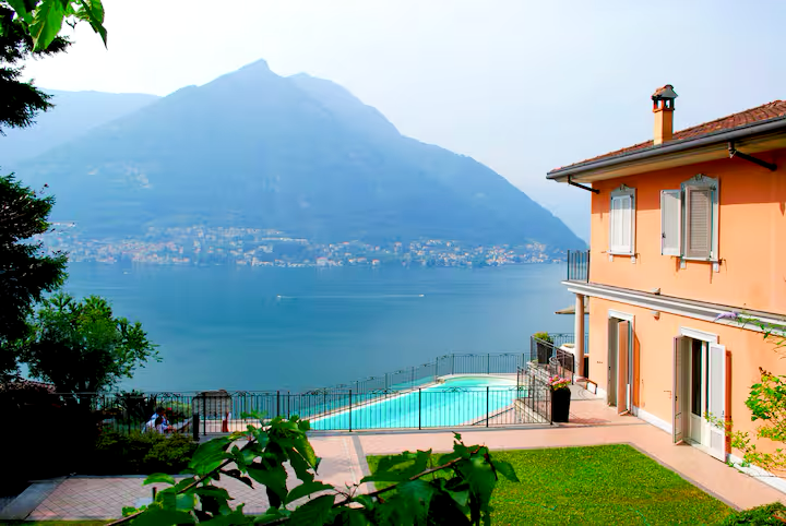 Villa above Lake Como